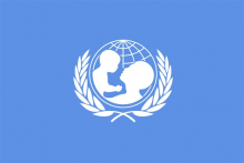 Vlajka UNICEF - Detský fond OSN