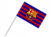 FC Barcelona športová vlajka s plastovou tyčou